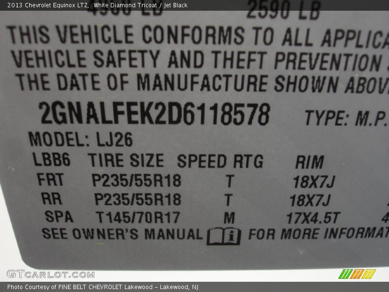 White Diamond Tricoat / Jet Black 2013 Chevrolet Equinox LTZ