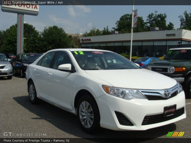 Super White / Ash 2012 Toyota Camry LE