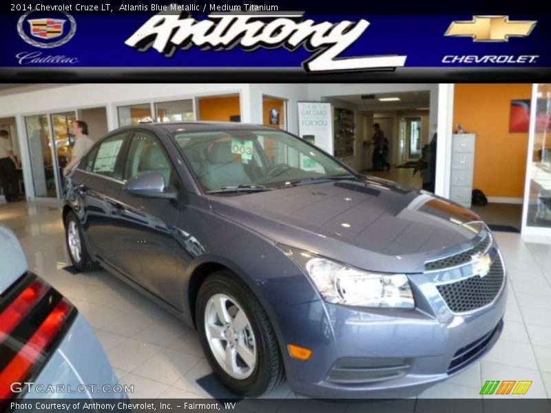 Atlantis Blue Metallic / Medium Titanium 2014 Chevrolet Cruze LT