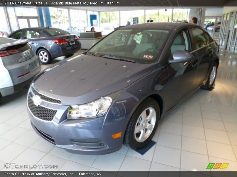 Atlantis Blue Metallic / Medium Titanium 2014 Chevrolet Cruze LT
