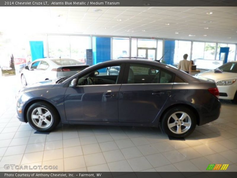 Atlantis Blue Metallic / Medium Titanium 2014 Chevrolet Cruze LT