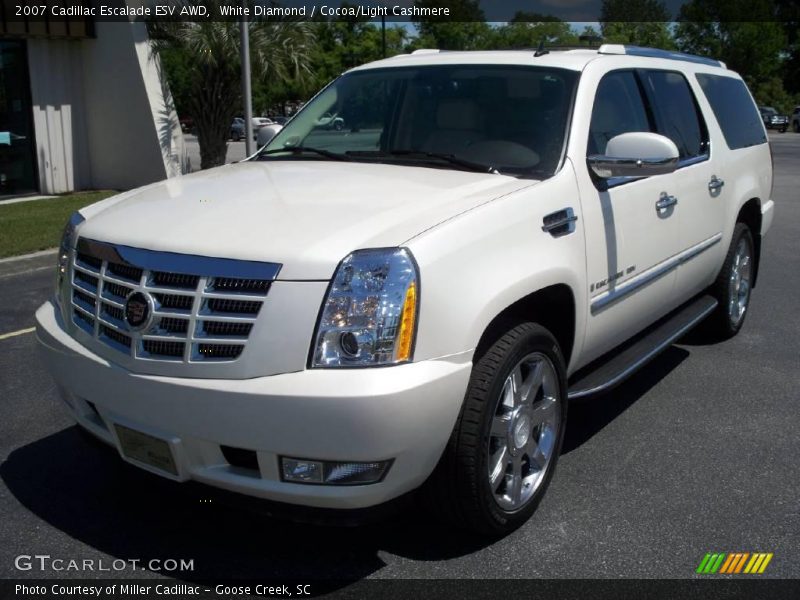 White Diamond / Cocoa/Light Cashmere 2007 Cadillac Escalade ESV AWD