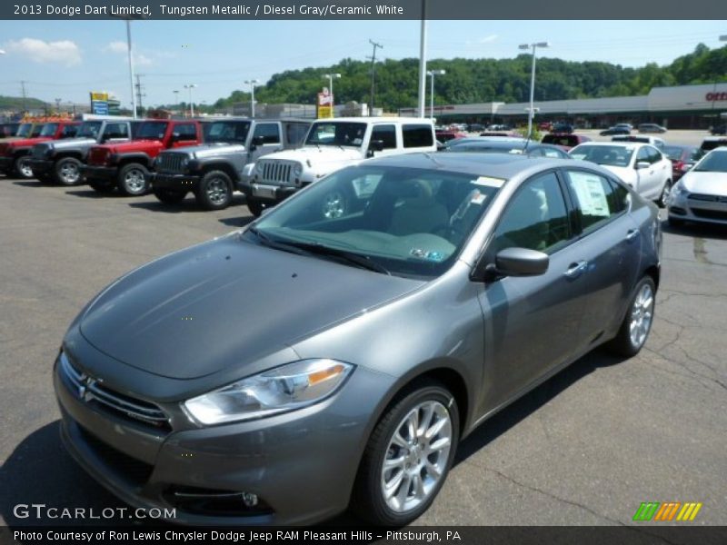 Tungsten Metallic / Diesel Gray/Ceramic White 2013 Dodge Dart Limited