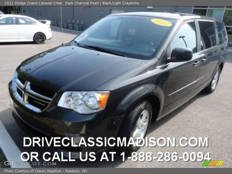 Dark Charcoal Pearl / Black/Light Graystone 2012 Dodge Grand Caravan Crew