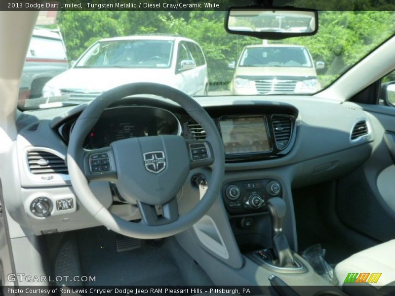 Tungsten Metallic / Diesel Gray/Ceramic White 2013 Dodge Dart Limited