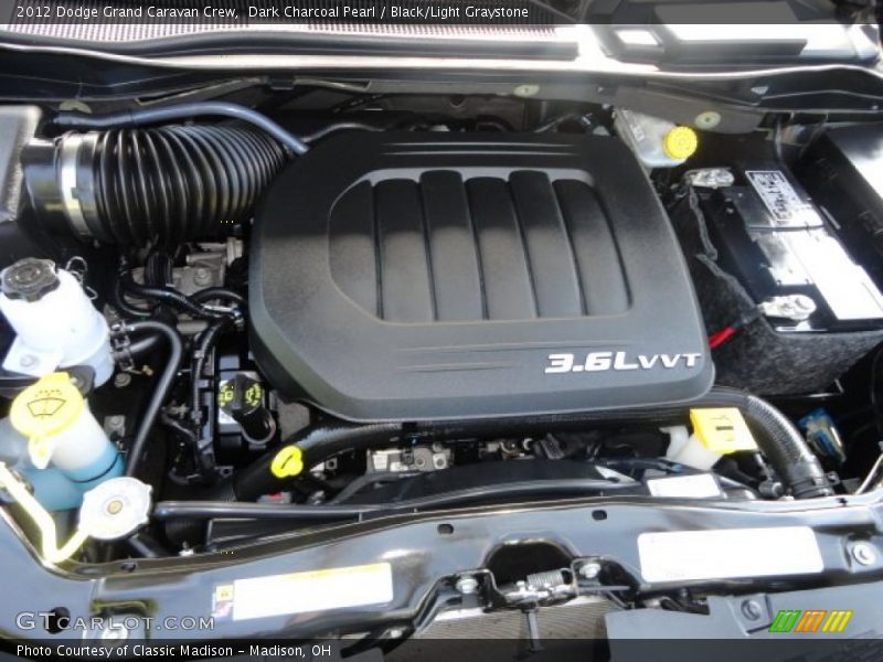 Dark Charcoal Pearl / Black/Light Graystone 2012 Dodge Grand Caravan Crew