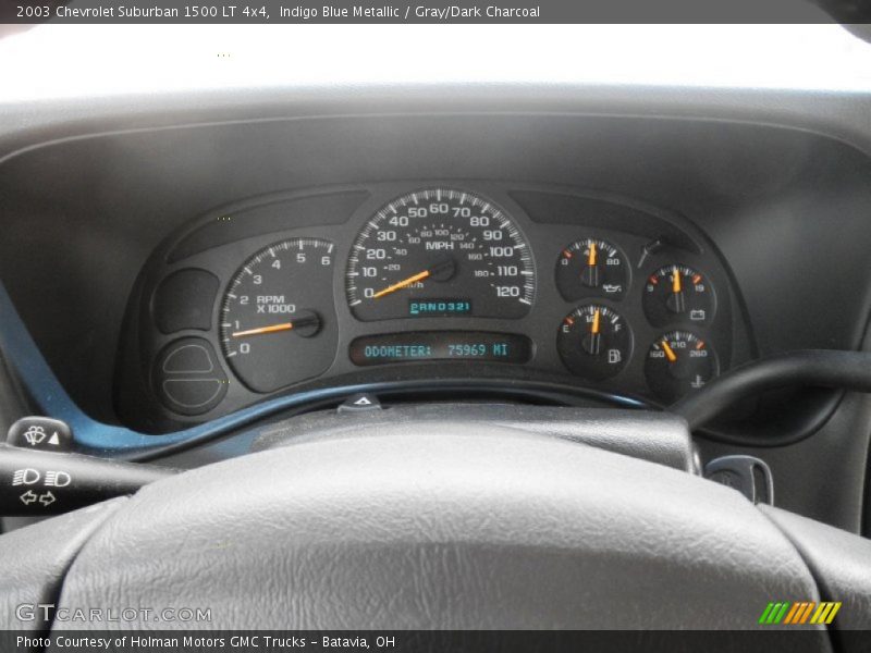 Indigo Blue Metallic / Gray/Dark Charcoal 2003 Chevrolet Suburban 1500 LT 4x4