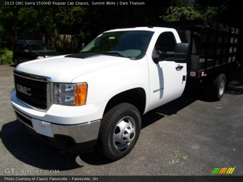 Summit White / Dark Titanium 2013 GMC Sierra 3500HD Regular Cab Chassis