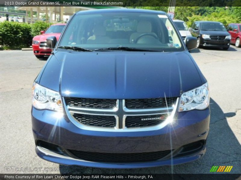 True Blue Pearl / Black/Sandstorm 2013 Dodge Grand Caravan SE