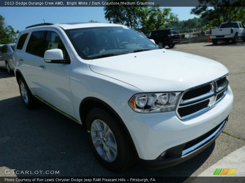 Bright White / Dark Graystone/Medium Graystone 2013 Dodge Durango Crew AWD