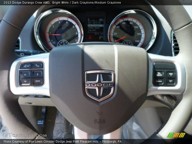 Bright White / Dark Graystone/Medium Graystone 2013 Dodge Durango Crew AWD