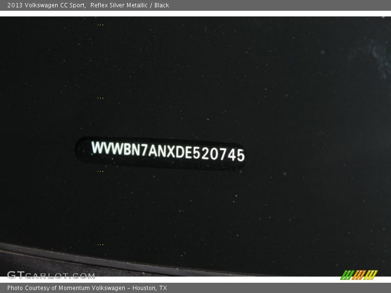 Reflex Silver Metallic / Black 2013 Volkswagen CC Sport