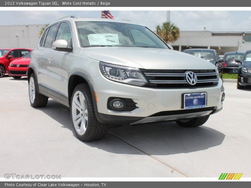 White Gold Metallic / Beige 2013 Volkswagen Tiguan SEL