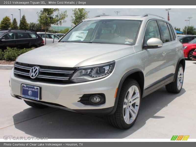 White Gold Metallic / Beige 2013 Volkswagen Tiguan SEL