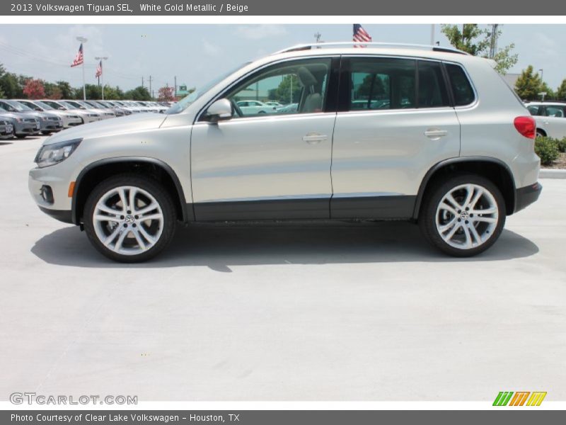 White Gold Metallic / Beige 2013 Volkswagen Tiguan SEL
