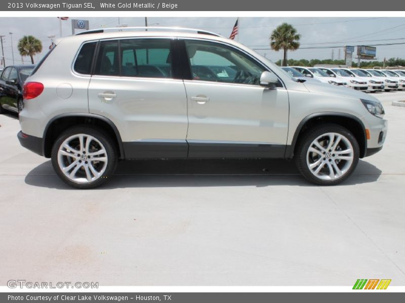 White Gold Metallic / Beige 2013 Volkswagen Tiguan SEL