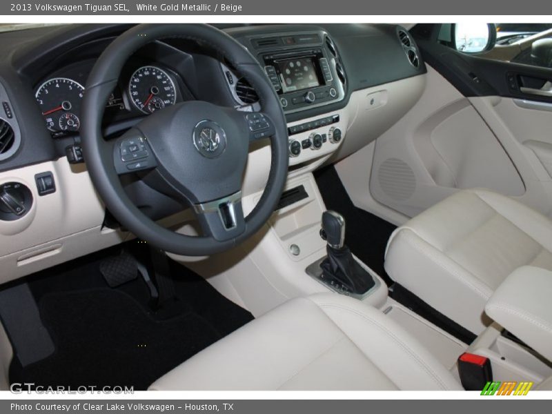 White Gold Metallic / Beige 2013 Volkswagen Tiguan SEL