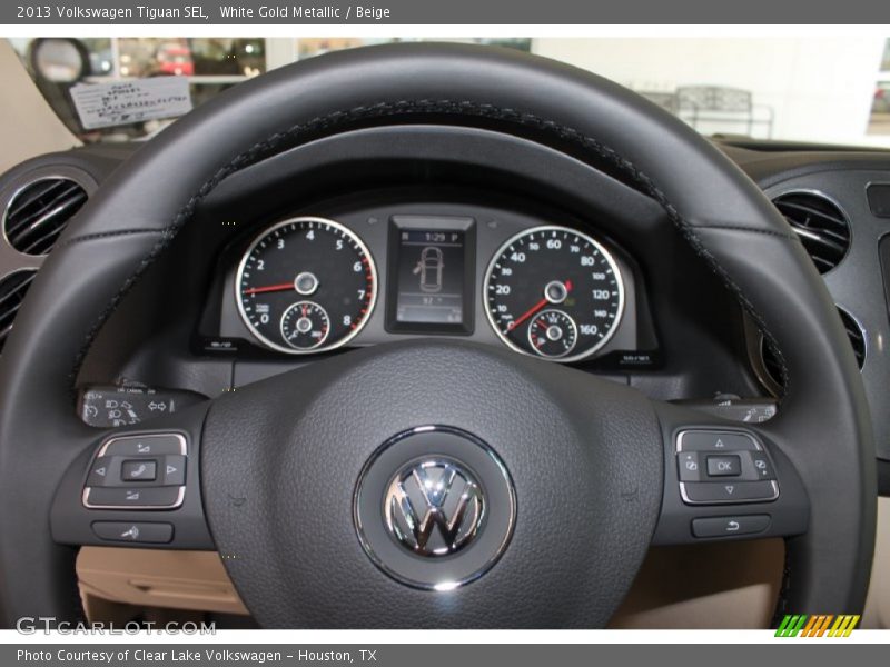White Gold Metallic / Beige 2013 Volkswagen Tiguan SEL