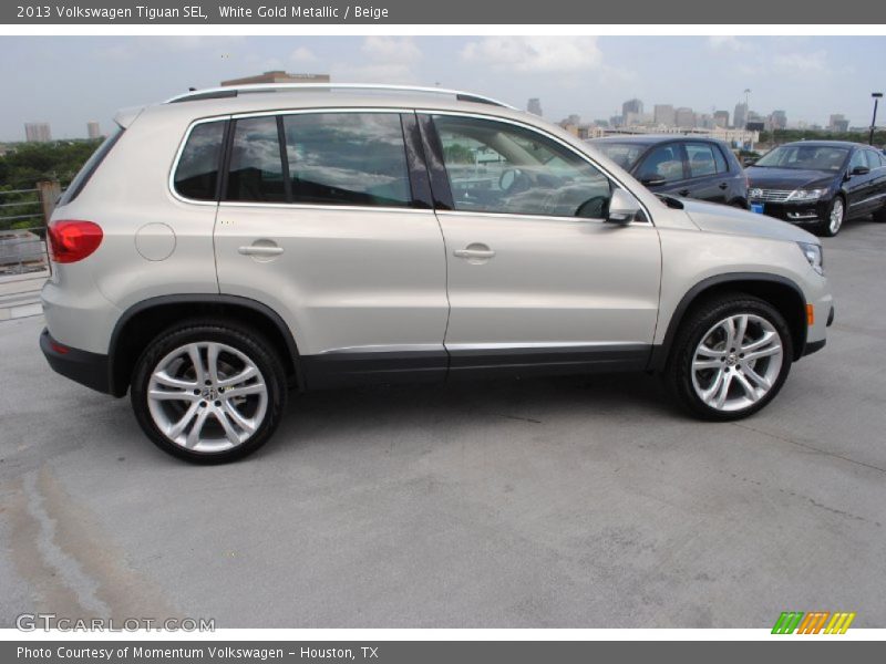 White Gold Metallic / Beige 2013 Volkswagen Tiguan SEL