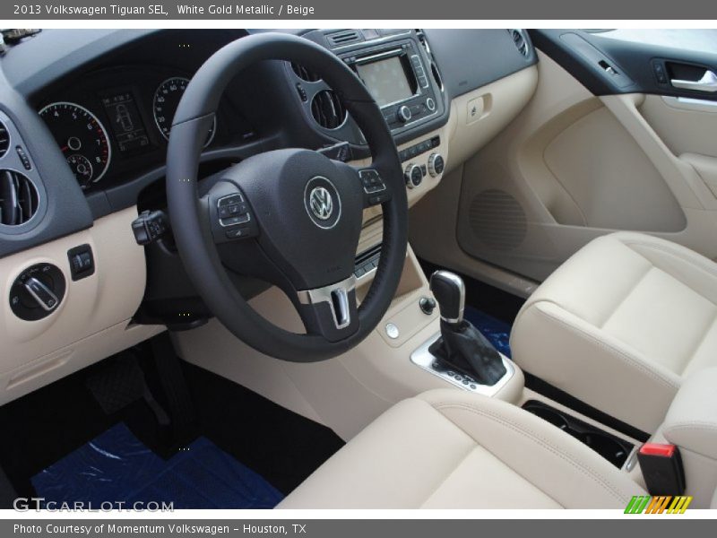 White Gold Metallic / Beige 2013 Volkswagen Tiguan SEL