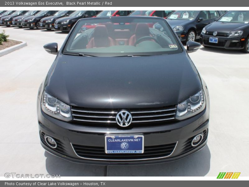 Black Pearl Metallic / Red 2013 Volkswagen Eos Executive