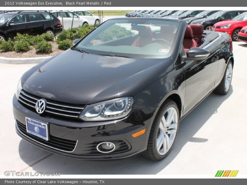 Black Pearl Metallic / Red 2013 Volkswagen Eos Executive