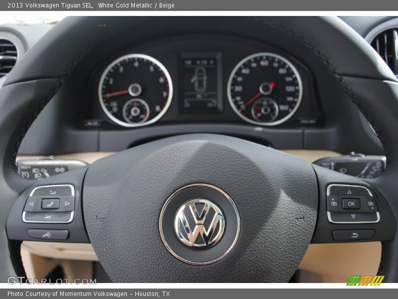 White Gold Metallic / Beige 2013 Volkswagen Tiguan SEL