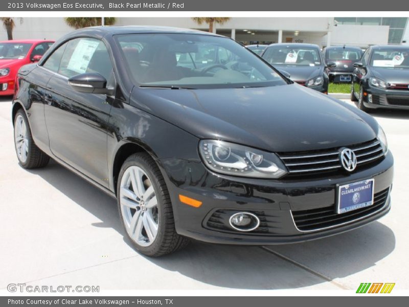 Black Pearl Metallic / Red 2013 Volkswagen Eos Executive