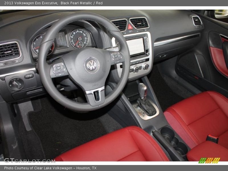 Black Pearl Metallic / Red 2013 Volkswagen Eos Executive