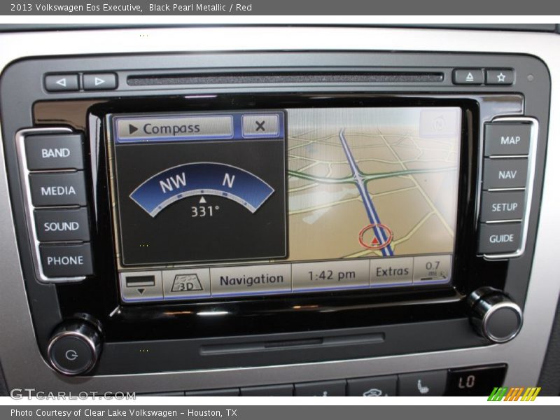 Black Pearl Metallic / Red 2013 Volkswagen Eos Executive