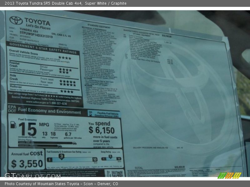 Super White / Graphite 2013 Toyota Tundra SR5 Double Cab 4x4