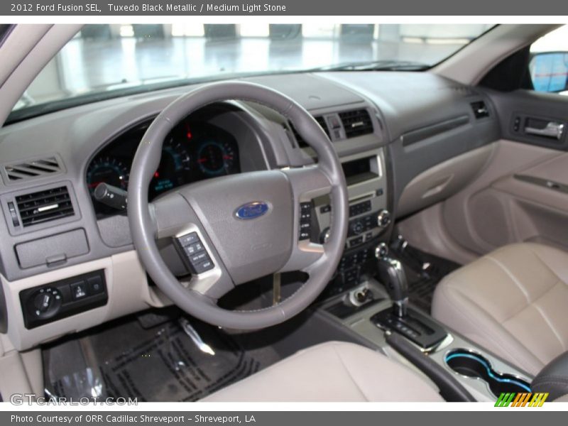 Tuxedo Black Metallic / Medium Light Stone 2012 Ford Fusion SEL