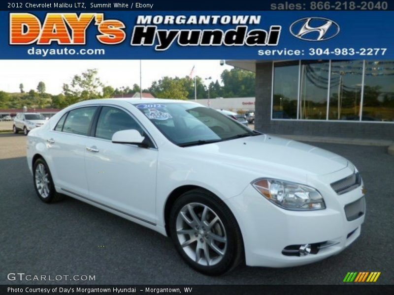 Summit White / Ebony 2012 Chevrolet Malibu LTZ