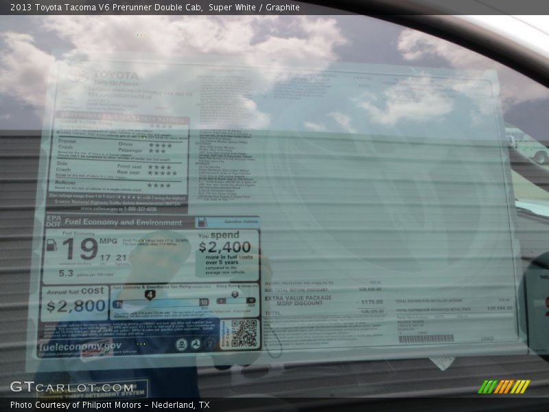Super White / Graphite 2013 Toyota Tacoma V6 Prerunner Double Cab