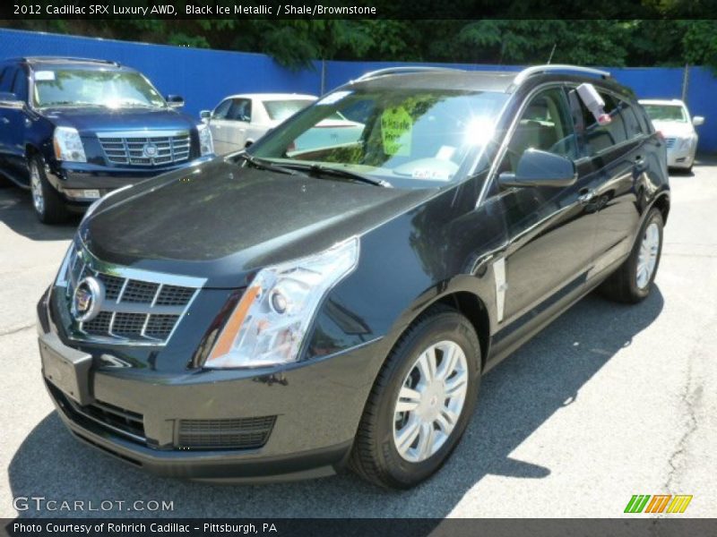 Black Ice Metallic / Shale/Brownstone 2012 Cadillac SRX Luxury AWD
