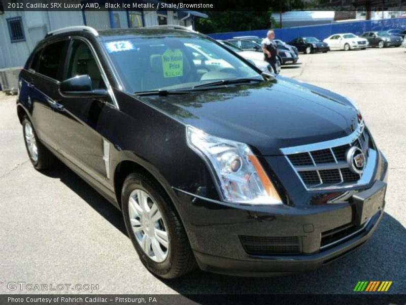 Black Ice Metallic / Shale/Brownstone 2012 Cadillac SRX Luxury AWD
