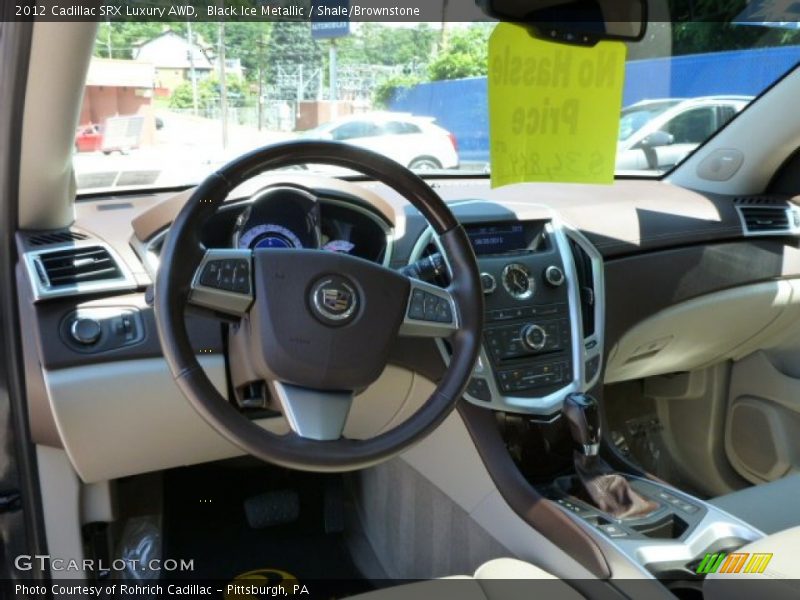 Black Ice Metallic / Shale/Brownstone 2012 Cadillac SRX Luxury AWD