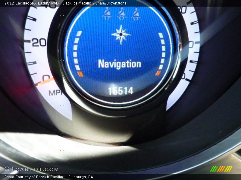 Black Ice Metallic / Shale/Brownstone 2012 Cadillac SRX Luxury AWD