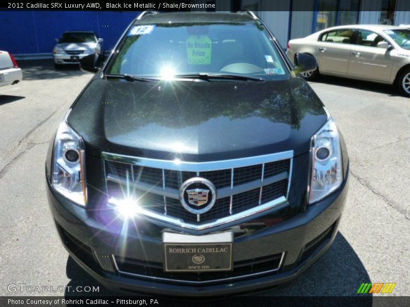 Black Ice Metallic / Shale/Brownstone 2012 Cadillac SRX Luxury AWD