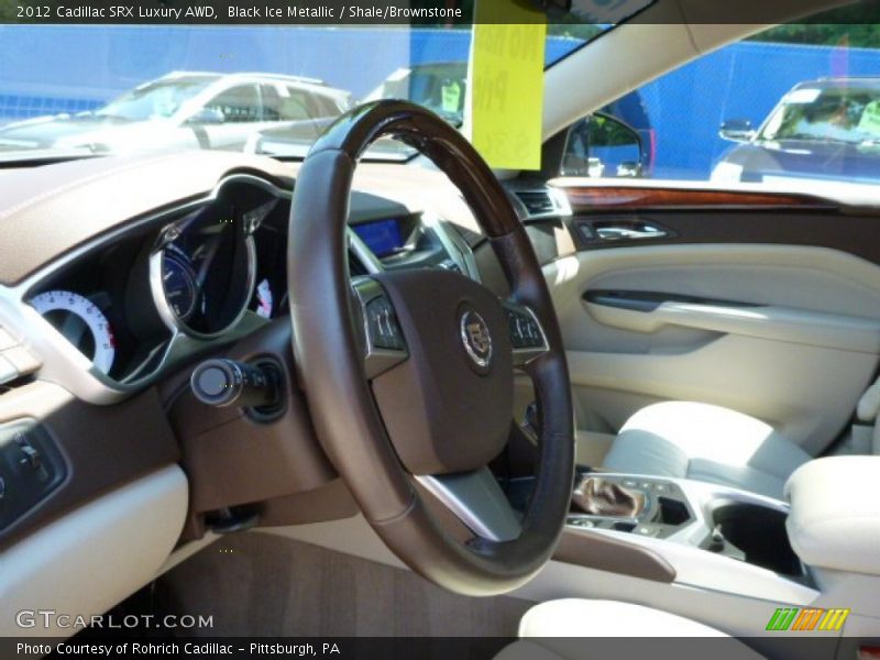 Black Ice Metallic / Shale/Brownstone 2012 Cadillac SRX Luxury AWD