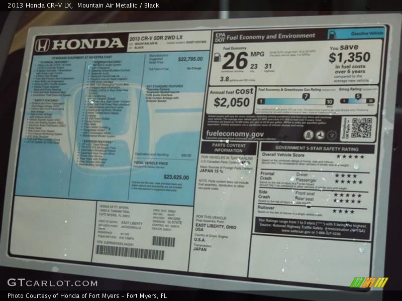 Mountain Air Metallic / Black 2013 Honda CR-V LX