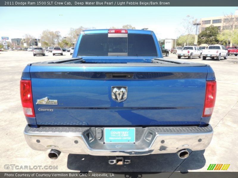 Deep Water Blue Pearl / Light Pebble Beige/Bark Brown 2011 Dodge Ram 1500 SLT Crew Cab