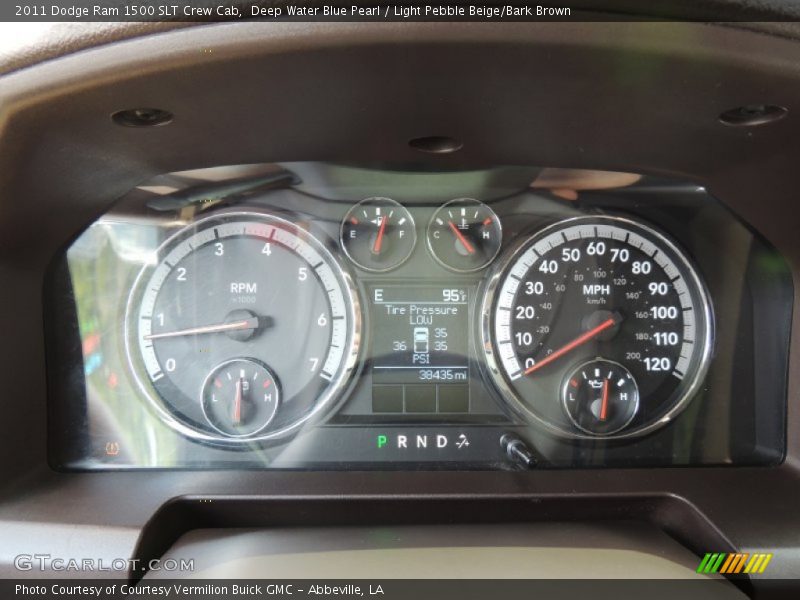 Deep Water Blue Pearl / Light Pebble Beige/Bark Brown 2011 Dodge Ram 1500 SLT Crew Cab