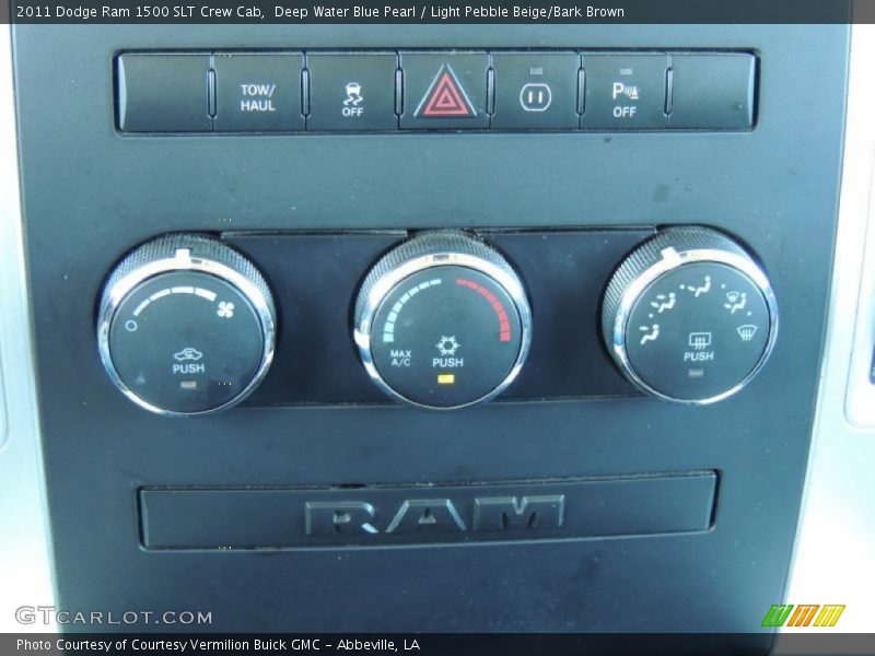 Deep Water Blue Pearl / Light Pebble Beige/Bark Brown 2011 Dodge Ram 1500 SLT Crew Cab