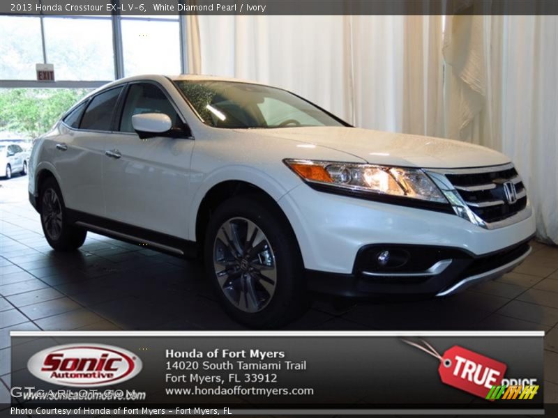 White Diamond Pearl / Ivory 2013 Honda Crosstour EX-L V-6