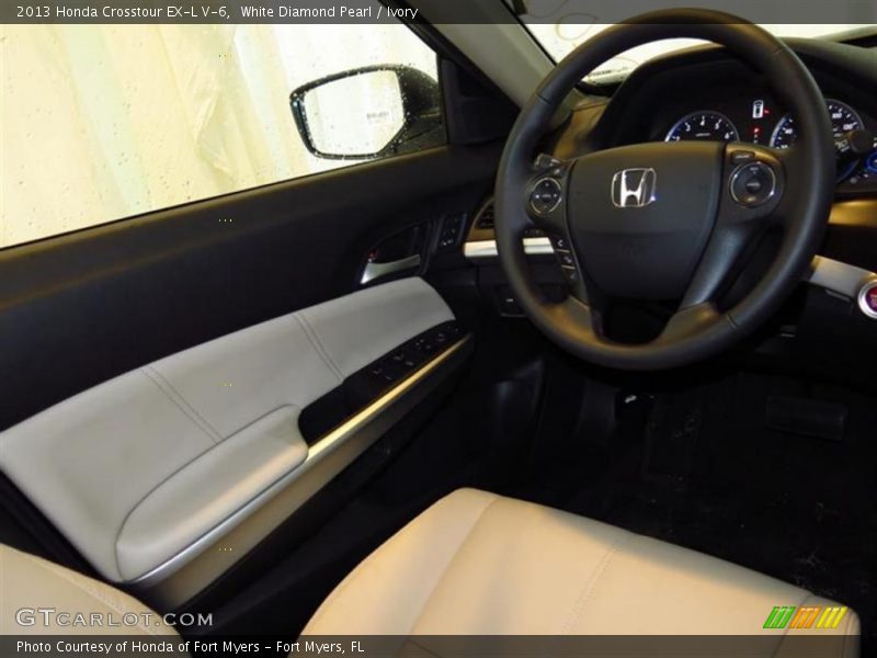 White Diamond Pearl / Ivory 2013 Honda Crosstour EX-L V-6