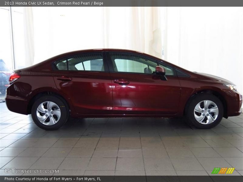 Crimson Red Pearl / Beige 2013 Honda Civic LX Sedan