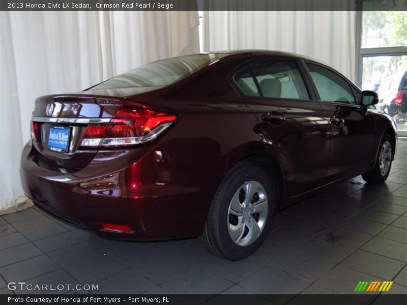 Crimson Red Pearl / Beige 2013 Honda Civic LX Sedan