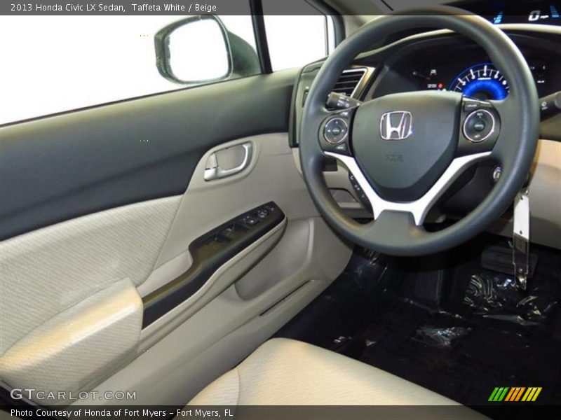 Taffeta White / Beige 2013 Honda Civic LX Sedan