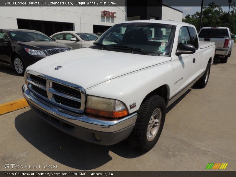 Bright White / Mist Gray 2000 Dodge Dakota SLT Extended Cab